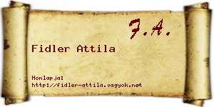 Fidler Attila névjegykártya