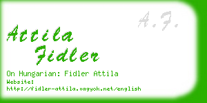 attila fidler business card